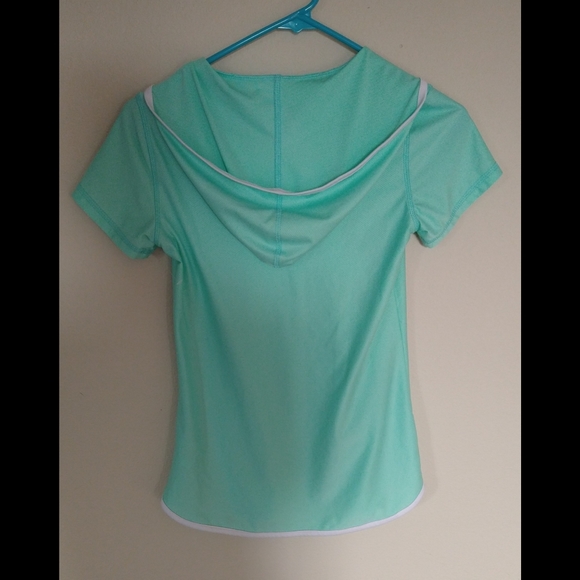 Free country girls swim cover up spearmint green M UPF 50 sun Mesh hooded - Picture 5 of 5